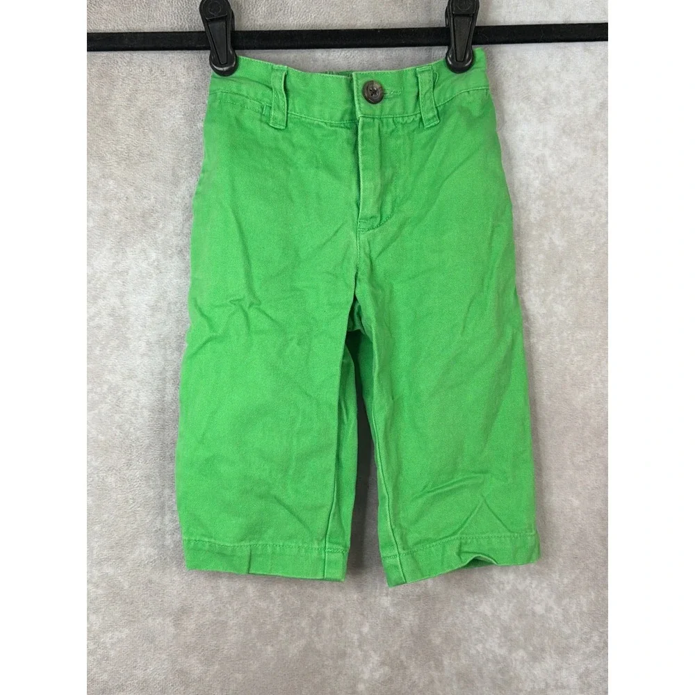 Ralph Lauren‎ Chino Pants Baby Boys 9M Green Cotton Straight Leg Pony Logo